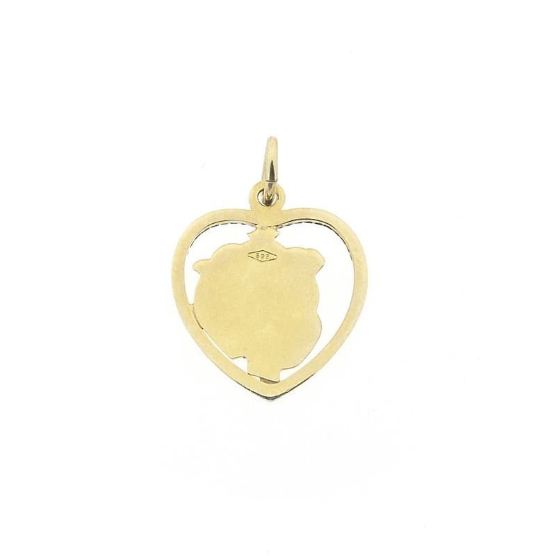 Image 5 of Gold pendant of a heart with a boy's head