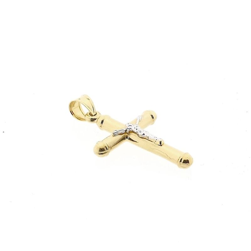 Image 3 of Bicolor Gold Cross Pendant