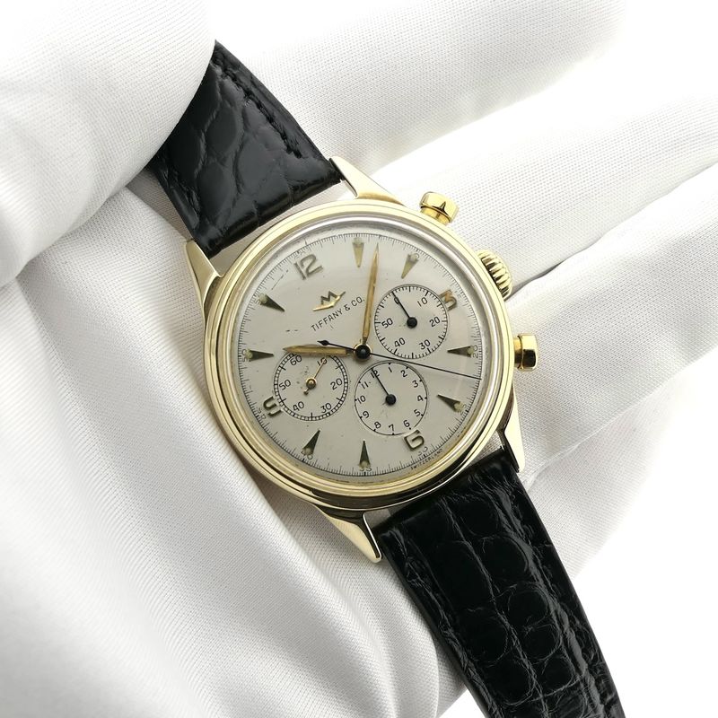 Image 7 of Movado 'Tiffany & Co' M95 Chronograph 49058; Vintage 14k gold men's watch