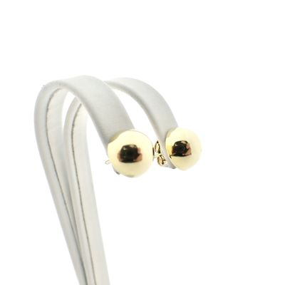 Image 1 of Gold stud earrings with large round button