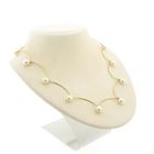 Image 3 of Gold bar necklace with pearls