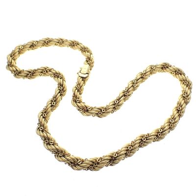 Image 2 of Gold twisted mesh link necklace