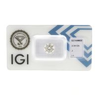 2.54 ct. Brilliant cut diamond J/I1 + IGI Certificate - Natural diamond