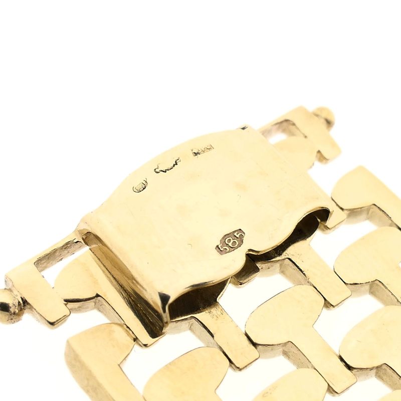 Image 7 of Gold Wide Bismarck Link Bracelet
