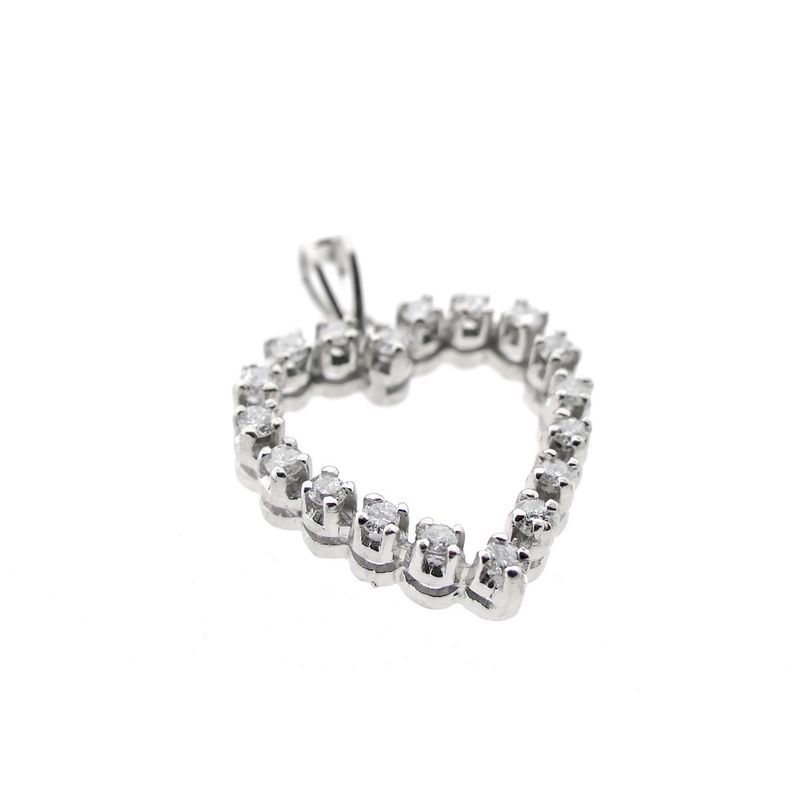 Image 5 of White gold heart pendant with diamonds | 0.36 ct.