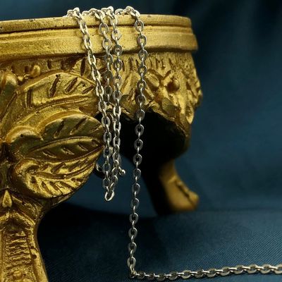 Image 2 of White gold anchor link necklace