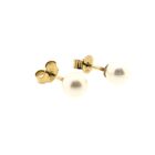 Image 6 of Gold stud earrings with cultured pearl