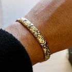 Image 13 of Bicolor Gold Bracelet with Fantasy Links; 18 Karat; 20 cm