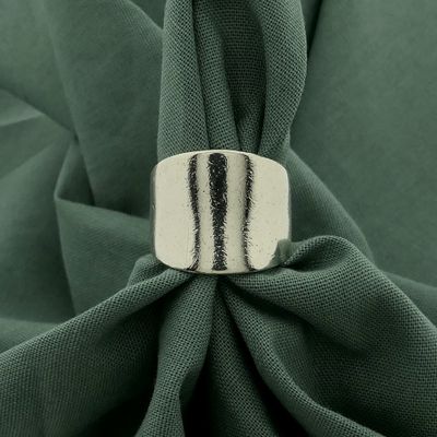 Image 2 of Wide silver ladies ring