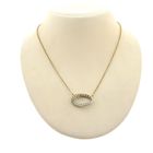 Image 1 of Gold link chain with bicolor fixed diamond pendant; 0.34 ct.