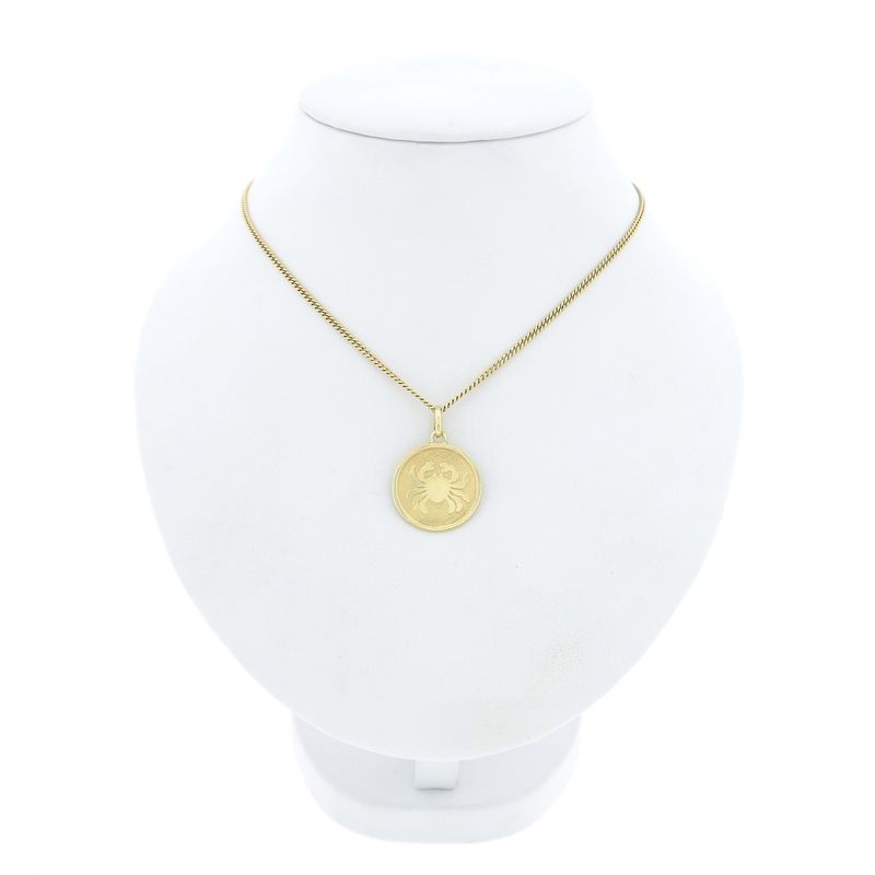 Image 3 of Gold zodiac sign pendant; Cancer