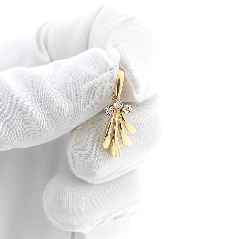 Image 10 of Golden fantasy pendant with diamonds; 0.015 ct.