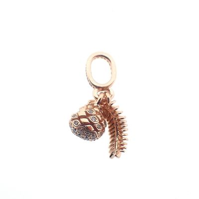Image 1 of Pandora Moments dangle charm; Rose gold plated; Sparkling Pine Cone