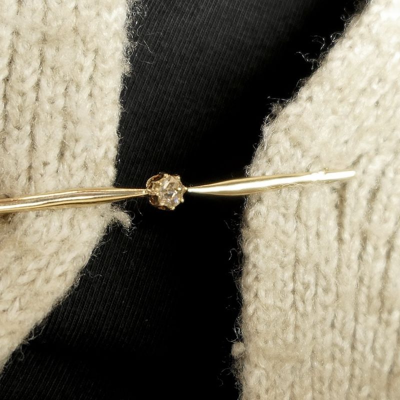 Image 7 of Gold brooch with Antwerp rose diamond 0.10 ct. | Vintage