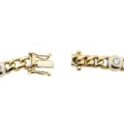 Image 6 of Two-tone gold flat gourmet link bracelet with diamonds; 0.42 ct.