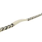 Image 6 of Silver robust gourmet link bracelet with engraving plate; Men | 21 cm