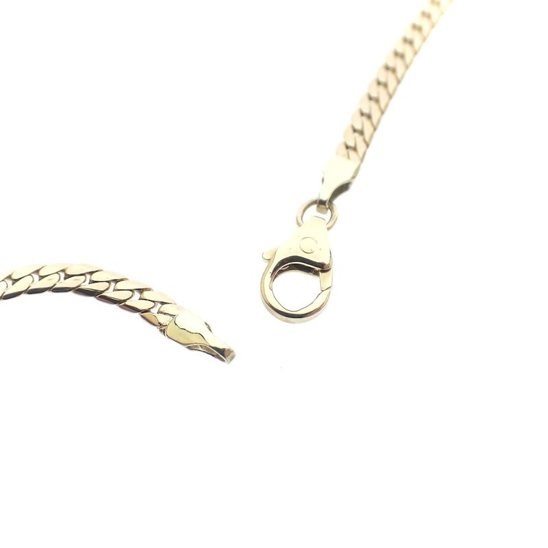 Image 8 of Gold flat gourmet link chain | 46 cm