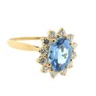 Image 5 of Gold ring with aquamarine and zirconia