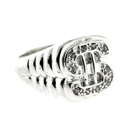Image 2 of Silver men's ring with dollar sign