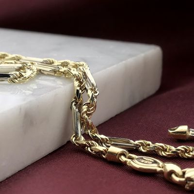 Image 2 of Two-tone gold Figarope necklace; Cento group