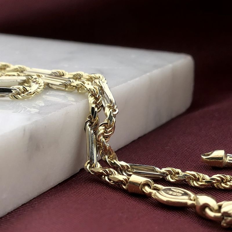 Image 2 of Two-tone gold Figarope necklace; Cento group