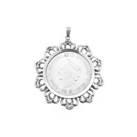 Silver pendant of 10 guilder coin of Juliana 1970.
