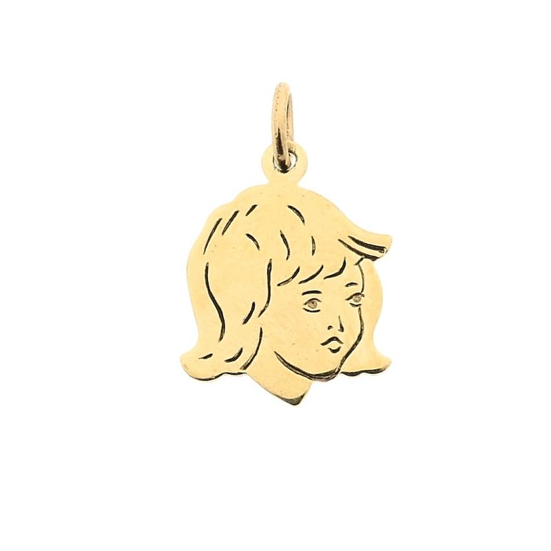 Image 1 of Gold pendant of a girl's child's head
