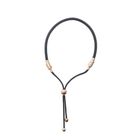 Image 3 of Pandora Moments; Black sliding bracelet; Rose gold plated