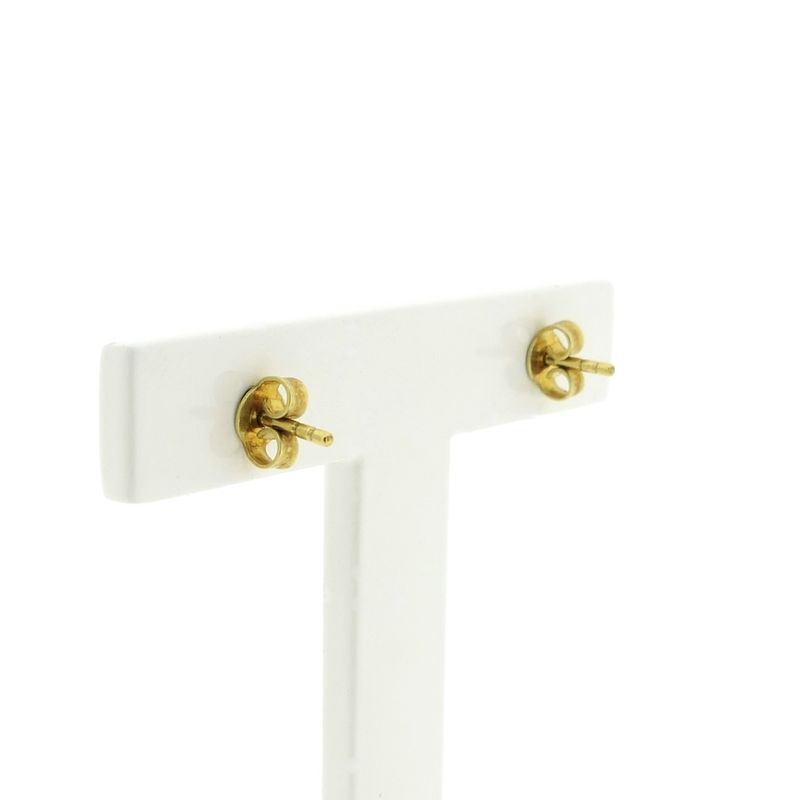 Image 5 of Bicolor gold stud earrings with zirconia