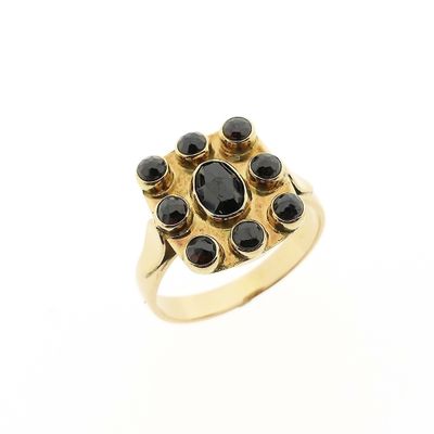 Image 1 of Vintage gold men's ring with garnet stones