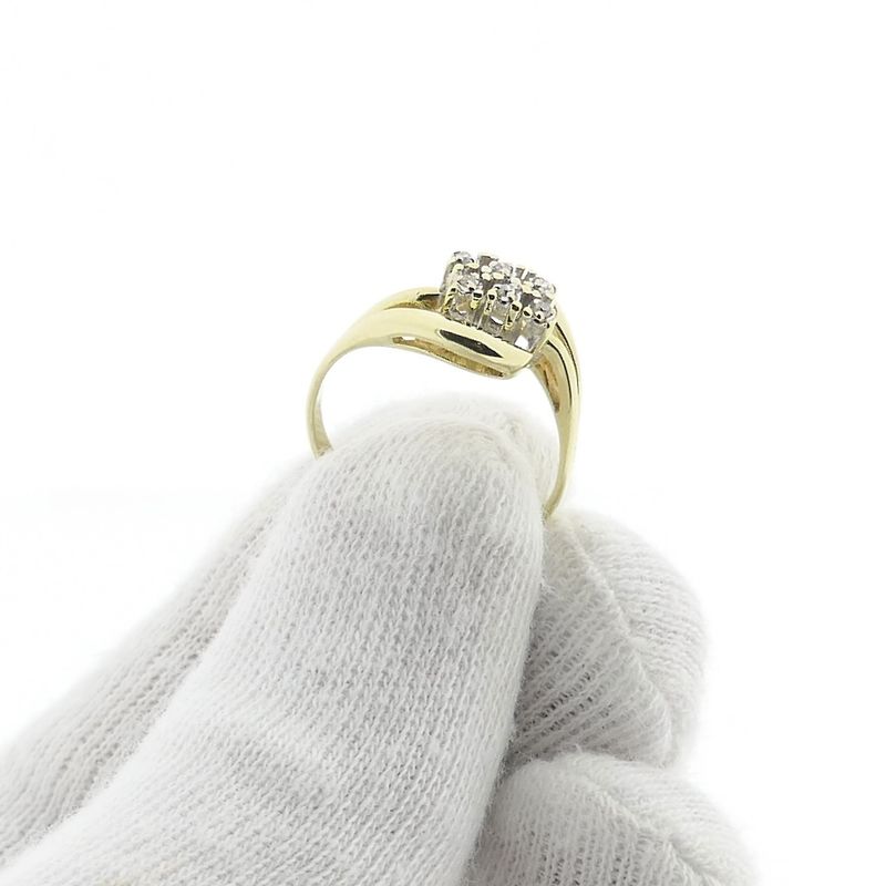 Image 7 of Golden fantasy ring with diamonds 0.18 ct.
