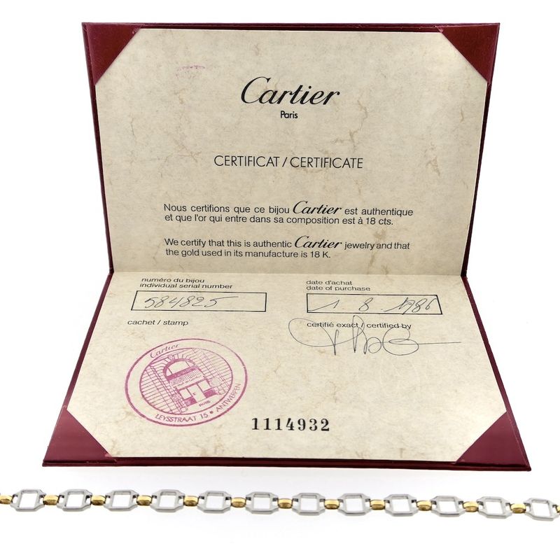 Image 3 of 18K Cartier Santos gold/steel link bracelet | 19 cm (+ extra links)