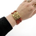 Image 4 of Red coral bead bracelet with gold clasp | 20.5 cm