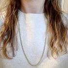 Image 8 of Gold long twisted link necklace | 72 cm