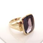 Image 1 of Gold men's ring with synthetic sapphire