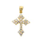 Image 1 of Gold cross pendant with zirconia