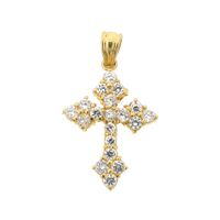 Gold cross pendant with zirconia
