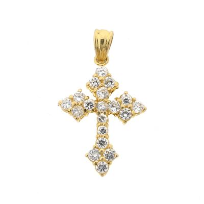 Image 1 of Gold cross pendant with zirconia