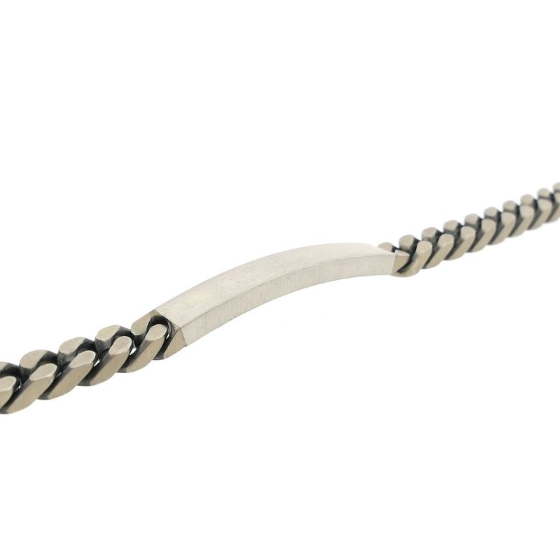 Image 7 of Silver robust gourmet link bracelet with engraving plate