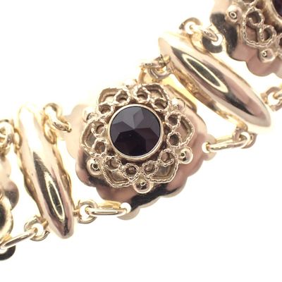 Image 2 of Vintage gold bracelet with garnet | 17 cm