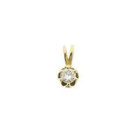 Gold minimalist pendant with diamond | 0.14 ct.