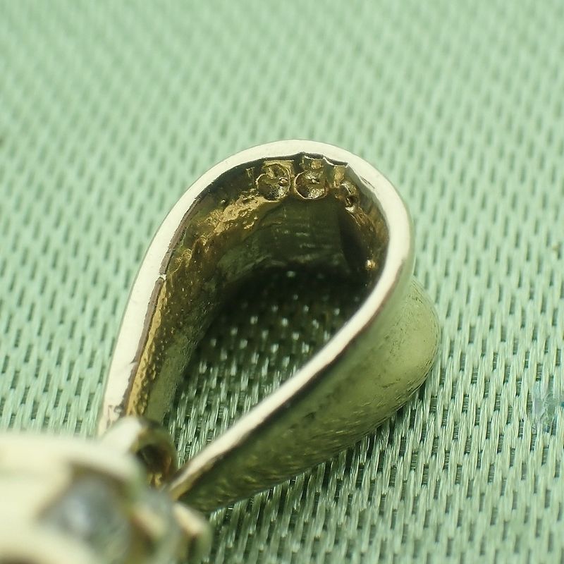 Image 8 of Gold pendant with zirconia and tourmaline