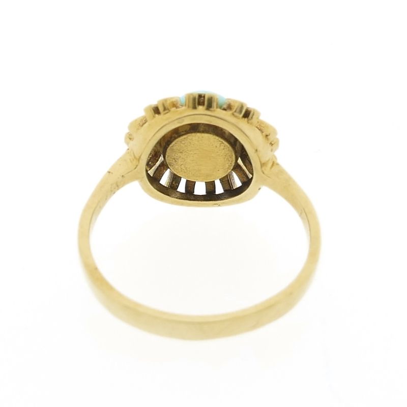 Image 6 of Vintage gold ring with turquoise