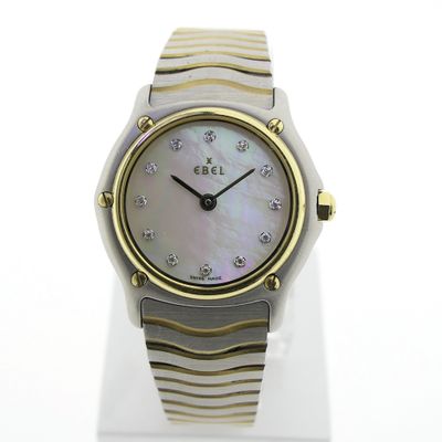 Image 1 of Ebel Wave 'Mother of Pearl'; Gold/steel women's watch with diamonds