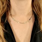 Image 3 of Two-tone gold closed Figaro link chain | 43 cm