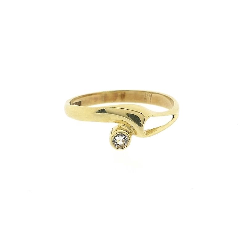 Image 3 of Gold solitaire ring with zirconia