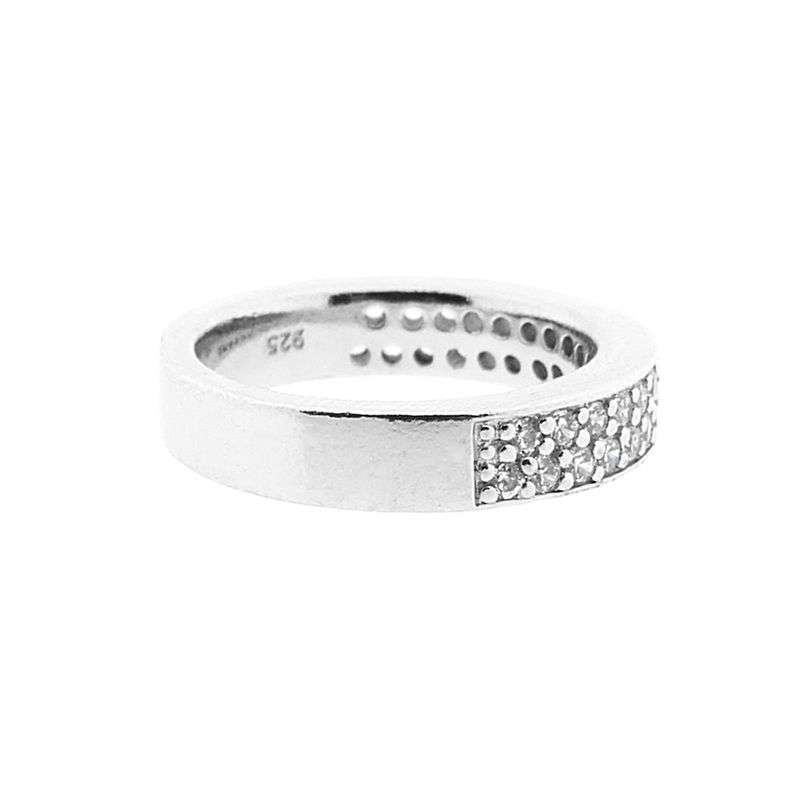 Image 4 of Silver pavé row ring with zirconia
