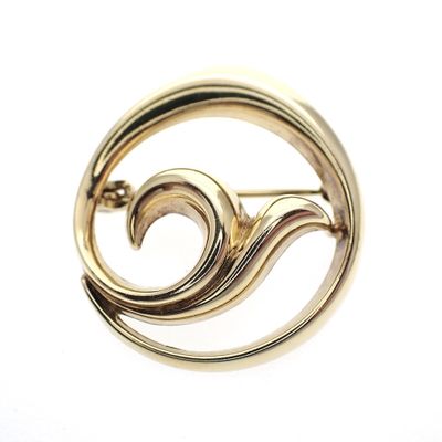 Image 1 of Golden fantasy brooch; Fishtale