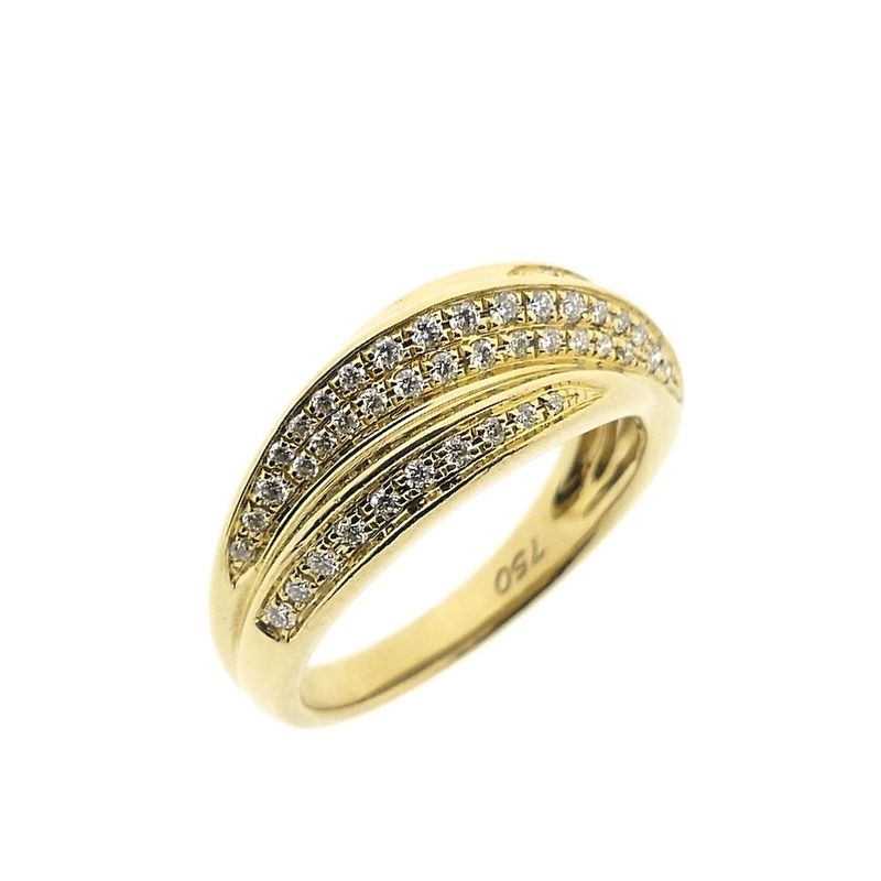 Image 1 of Gold pavé ring with diamonds; approx. 0.38 ct.
