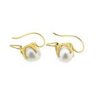 Image 7 of Gold earrings with artificial pearls | Vintage